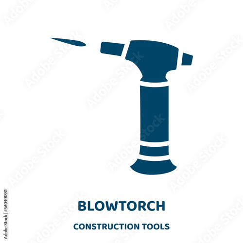 blowtorch vector icon from construction tools collection. industry filled flat symbol for mobile concept and web design. Black gas glyph icon. Isolated sign, logo illustration. Vector graphics.
