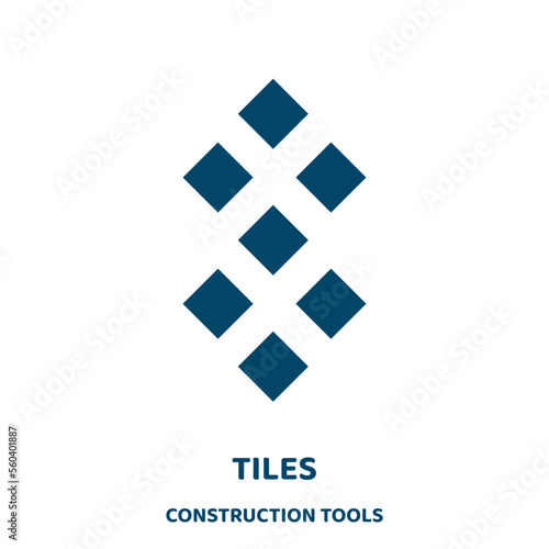 tiles vector icon from construction tools collection. tile filled flat symbol for mobile concept and web design. Black texture glyph icon. Isolated sign, logo illustration. Vector graphics.
