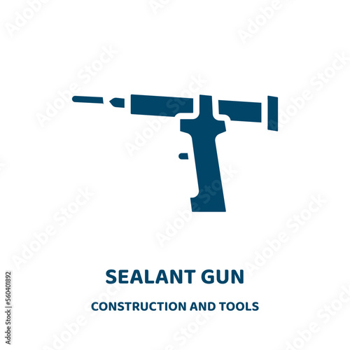 sealant gun vector icon from construction and tools collection. sealant filled flat symbol for mobile concept and web design. Black equipment glyph icon. Isolated sign, logo illustration. Vector .