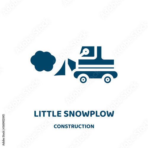 little snowplow vector icon from construction collection. simple filled flat symbol for mobile concept and web design. Black road glyph icon. Isolated sign, logo illustration. Vector graphics.