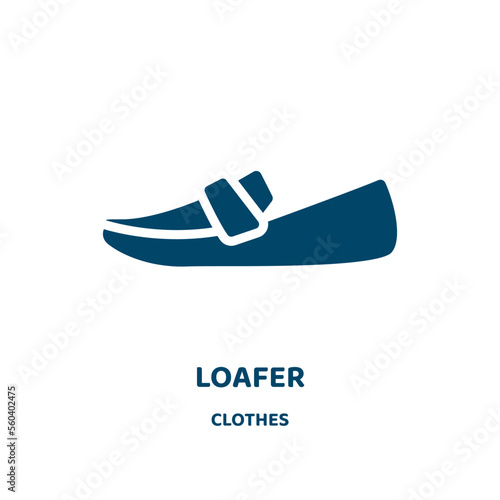 loafer vector icon from clothes collection. leather filled flat symbol for mobile concept and web design. Black shoes glyph icon. Isolated sign, logo illustration. Vector graphics.