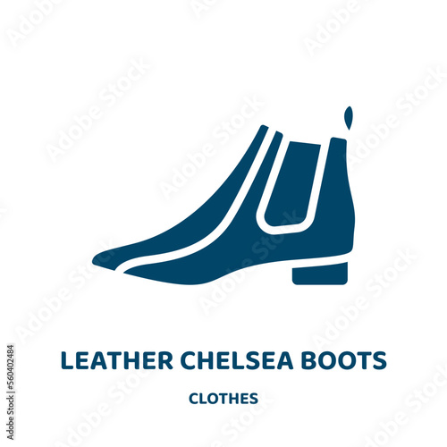 leather chelsea boots vector icon from clothes collection. leather filled flat symbol for mobile concept and web design. Black boots glyph icon. Isolated sign, logo illustration. Vector graphics.