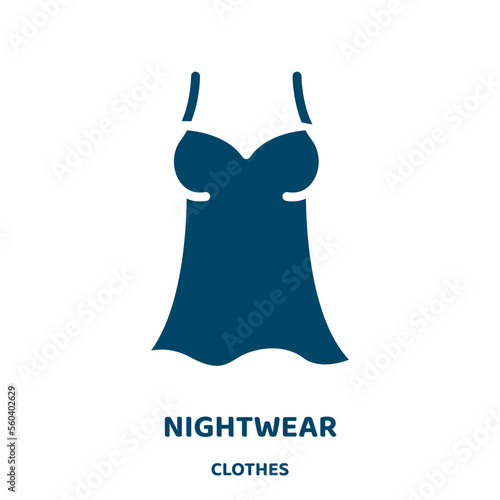 nightwear vector icon from clothes collection. clothing filled flat symbol for mobile concept and web design. Black fashion glyph icon. Isolated sign, logo illustration. Vector graphics.