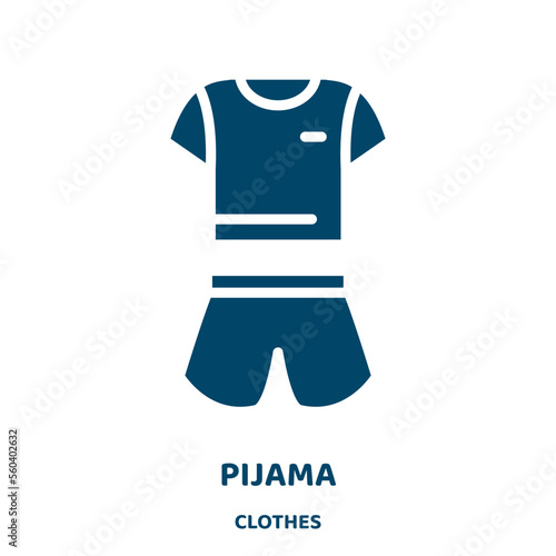 pijama vector icon from clothes collection. clothes filled flat symbol for mobile concept and web design. Black pajama glyph icon. Isolated sign, logo illustration. Vector graphics.