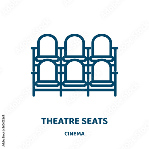 theatre seats vector icon from cinema collection. entertainment filled flat symbol for mobile concept and web design. Black seat glyph icon. Isolated sign, logo illustration. Vector graphics.