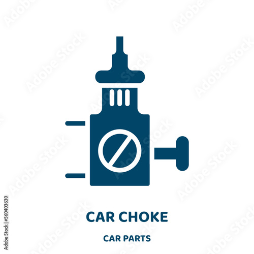 car choke vector icon from car parts collection. engine filled flat symbol for mobile concept and web design. Black auto glyph icon. Isolated sign, logo illustration. Vector graphics.