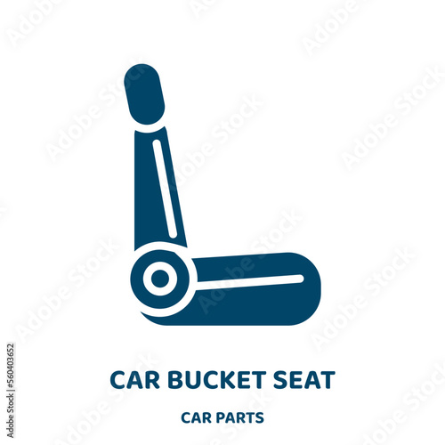 car bucket seat vector icon from car parts collection. car filled flat symbol for mobile concept and web design. Black wheel glyph icon. Isolated sign, logo illustration. Vector graphics.