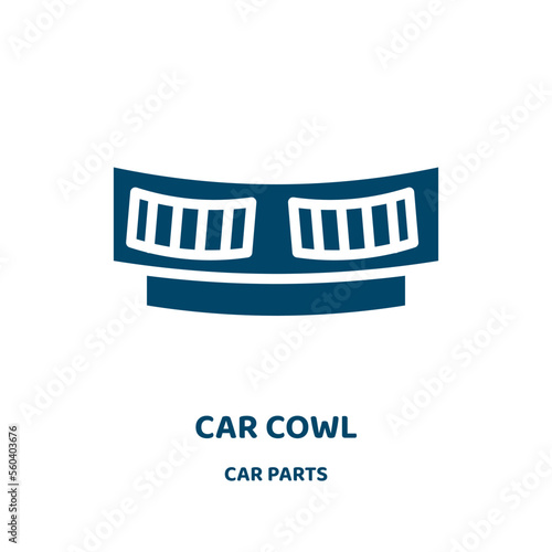 car cowl vector icon from car parts collection. auto filled flat symbol for mobile concept and web design. Black engine glyph icon. Isolated sign, logo illustration. Vector graphics.