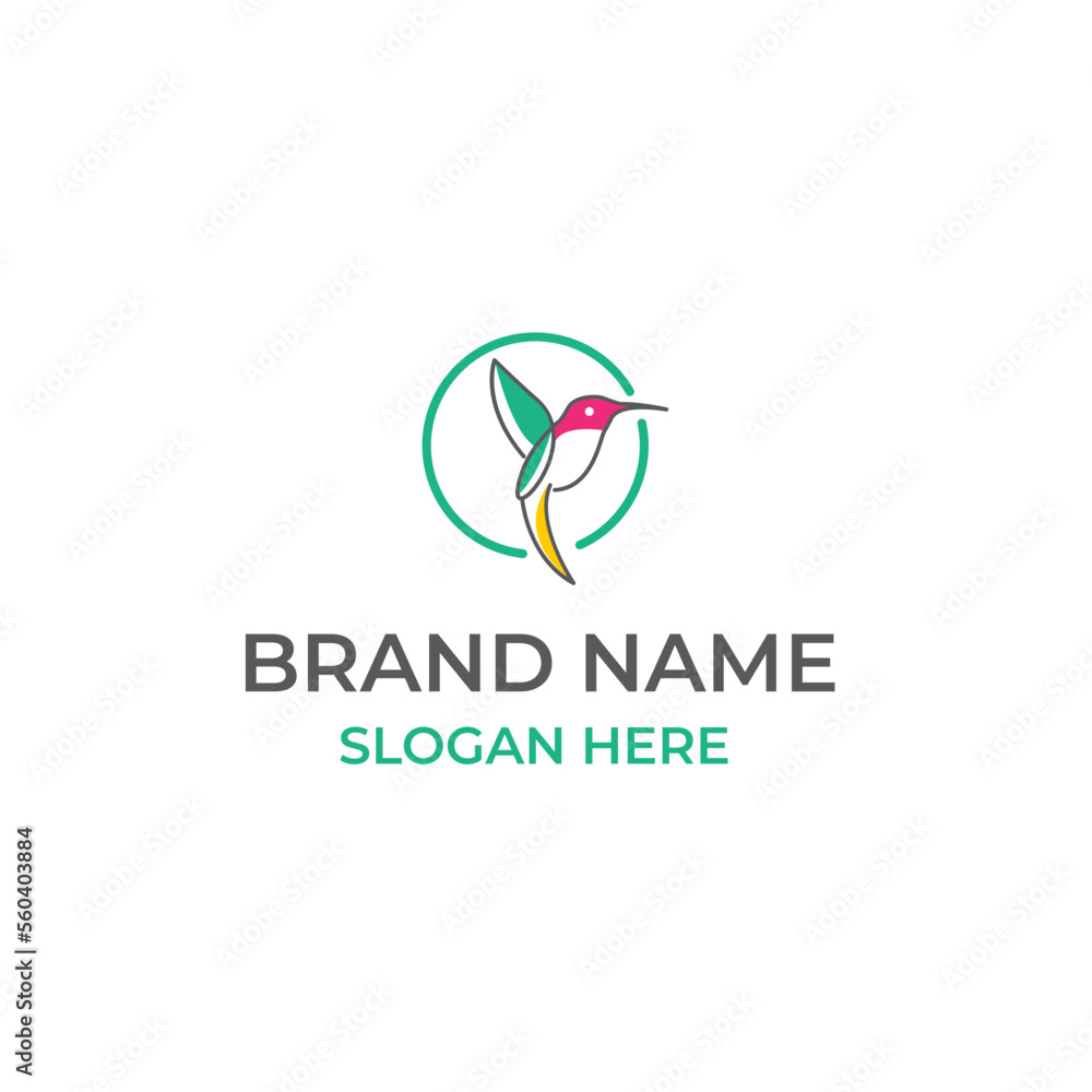 hummingbird colibri bird logo icon line abstract outline monoline vector illustration hummingbird colibri bird logo icon line abstract outline monoline vector illustration