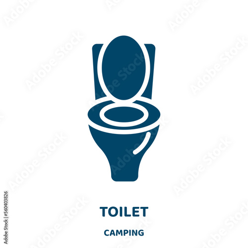 toilet vector icon from camping collection. people filled flat symbol for mobile concept and web design. Black wc glyph icon. Isolated sign, logo illustration. Vector graphics.