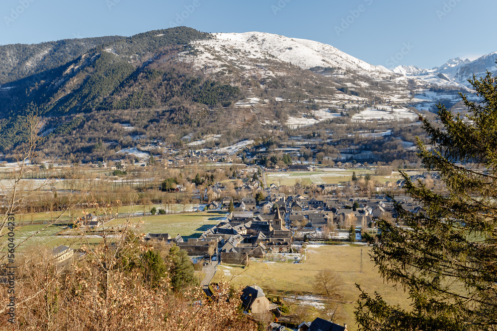 aerial view of Saint Lary Soulan, France
