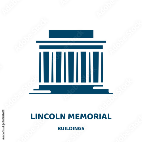 lincoln memorial vector icon from buildings collection. america filled flat symbol for mobile concept and web design. Black memorial glyph icon. Isolated sign, logo illustration. Vector graphics.
