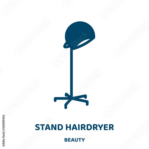 stand hairdryer vector icon from beauty collection. dryer filled flat symbol for mobile concept and web design. Black hairdryer glyph icon. Isolated sign, logo illustration. Vector graphics.