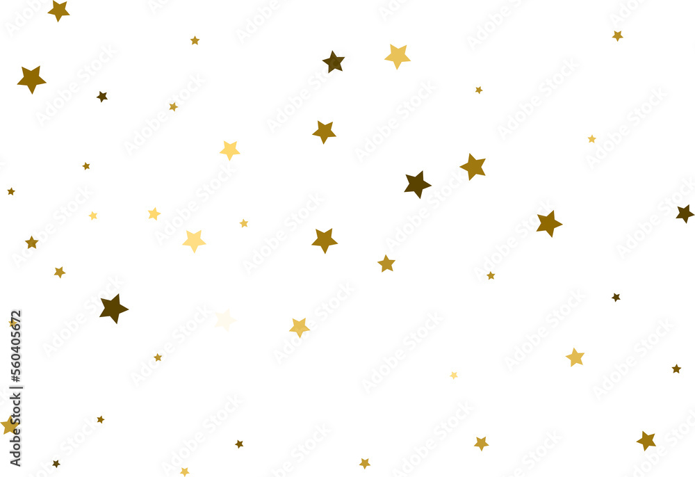 Fototapeta premium Random falling gold stars.