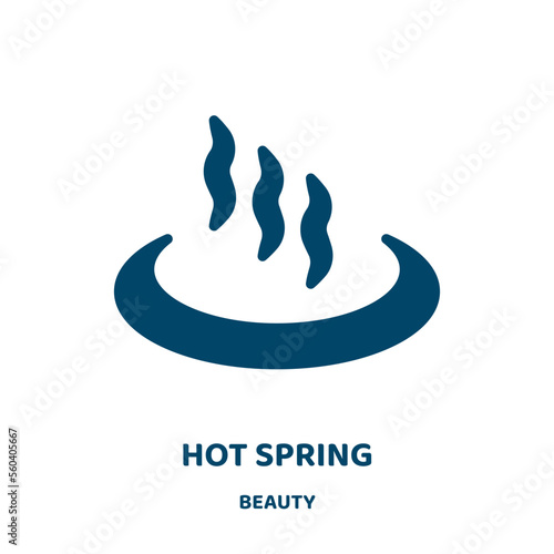hot spring vector icon from beauty collection. spring filled flat symbol for mobile concept and web design. Black weather glyph icon. Isolated sign, logo illustration. Vector graphics.