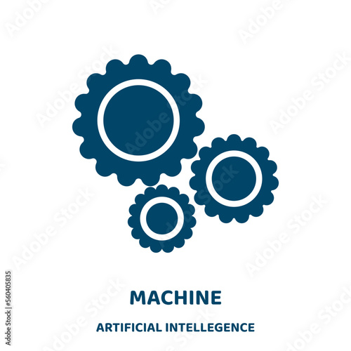 machine vector icon from artificial intellegence and future technology collection. equipment filled flat symbol for mobile concept and web design. Black detergent glyph icon. Isolated sign, logo .