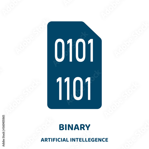 binary vector icon from artificial intellegence and future technology collection. data filled flat symbol for mobile concept and web design. Black internet glyph icon. Isolated sign, logo .