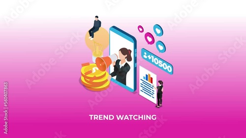 Trend analysis and project promotion 3d animation cartoon in 4k photo