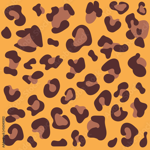 Leopard print. Raster seamless pattern. Animal jaguar skin background with black and brown spots on beige backdrop. Abstract exotic jungle texture. Repeat design for decor, fabric, textile, wallpapers