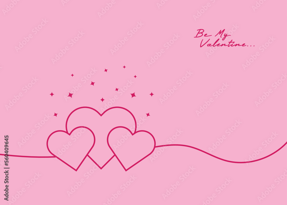 line art hearts background with text space