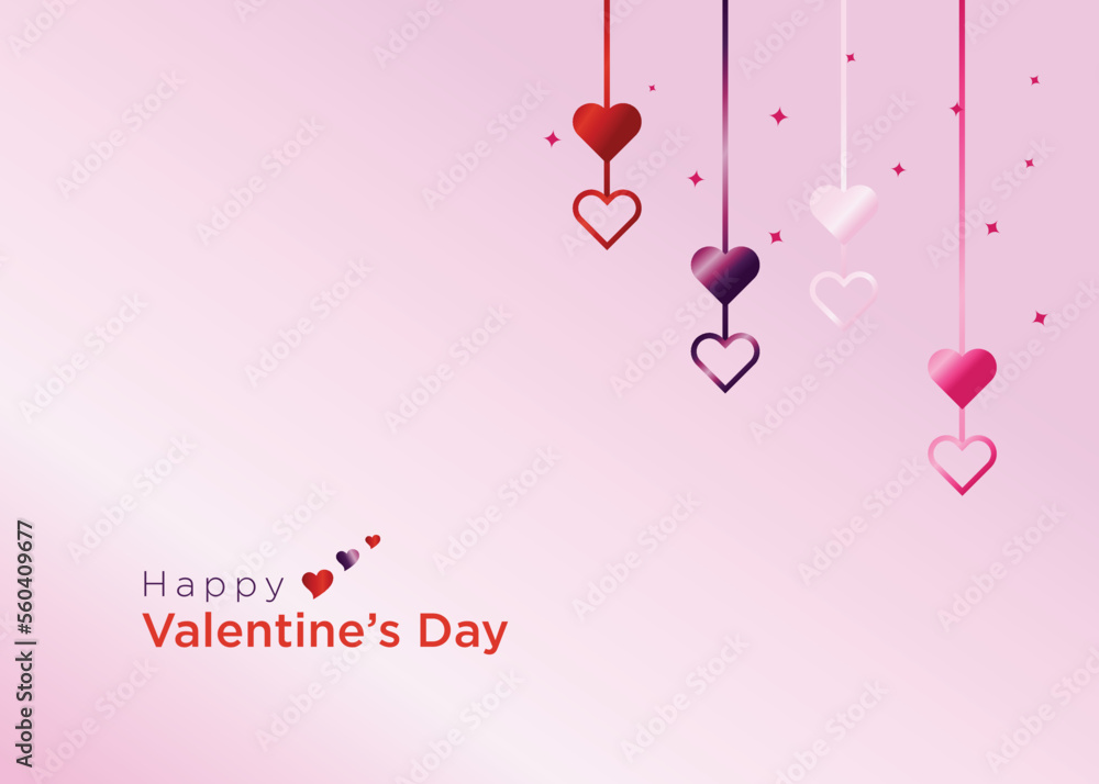 vector of stylish hanging hearts background for valentines day Stock ...