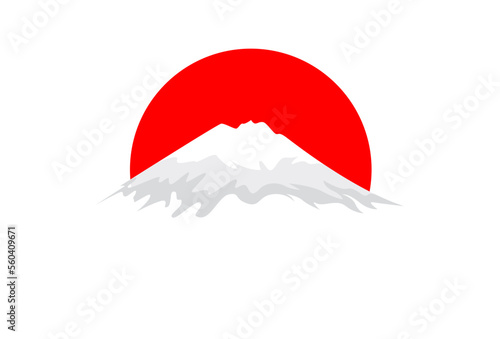 Vector logo design element. Mountain, japan nature