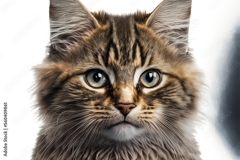 Hyper-realistic illustration of a cat - Close-up of a cat - Cute Cat Hyper-realistic illustration of a cat - Close-up of a cat - Cute Cat