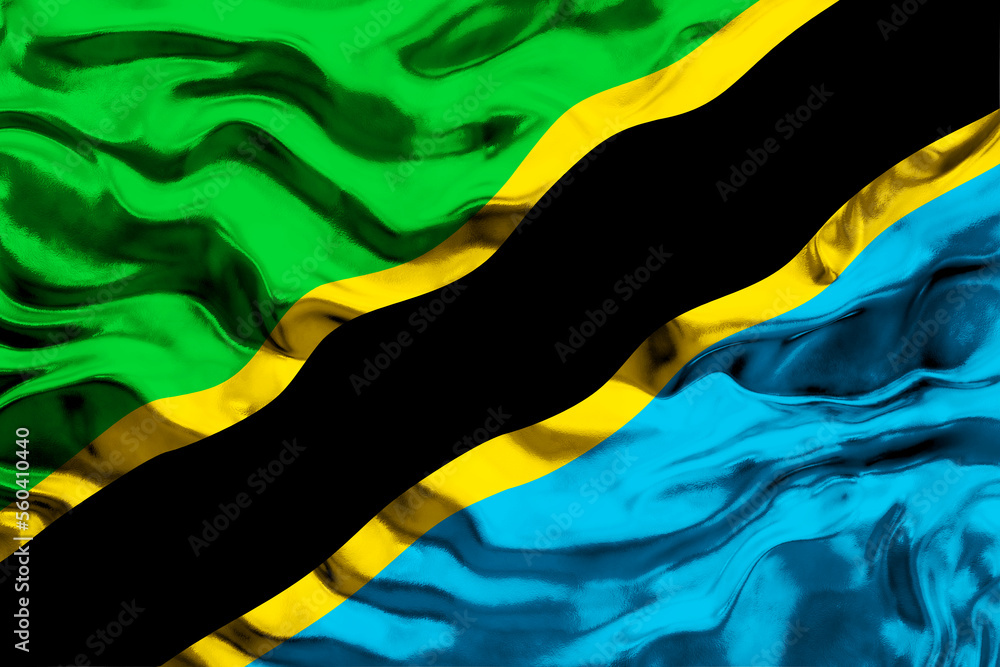 National flag of Tanzania. Background with flag of Tanzania. National flag of Tanzania. Background with flag of Tanzania.