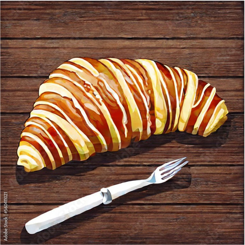 Französischer Frühstück mit Croissants, Butter und Marmelade