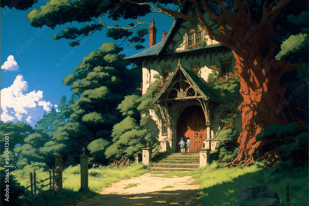 Fototapeta premium An old school. Superb anime-styled and DnD environment