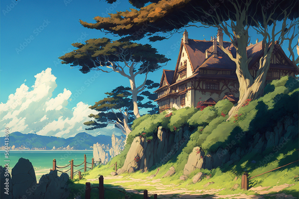 House near the lake. Superb anime-styled and DnD environment