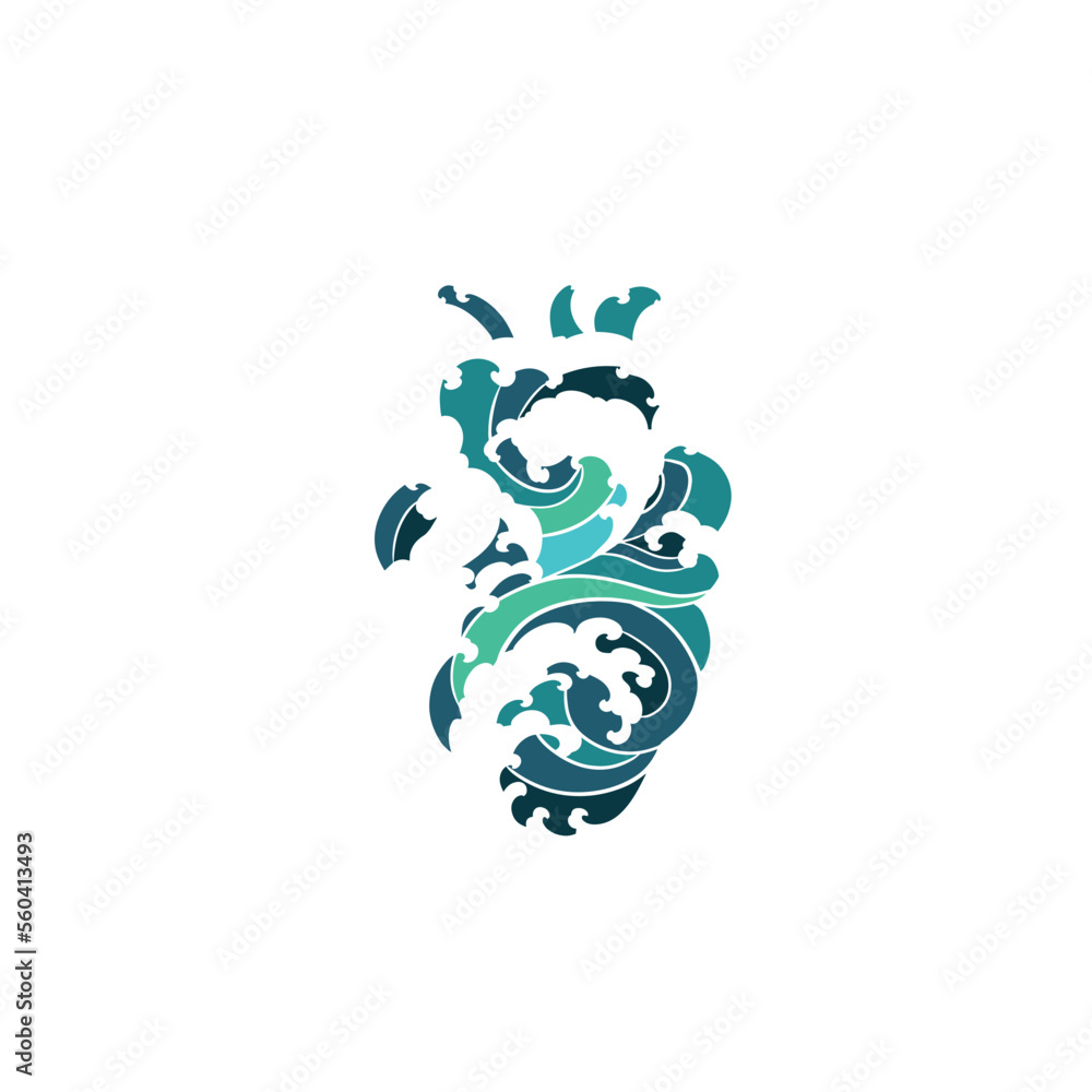 Naklejka premium waves logo. wave vector. Waves icon 