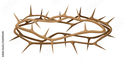 Christian illustration of crown of thorns. Happy Easter image.