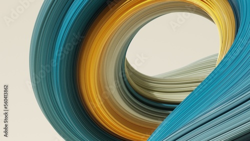 Abstract 3d rendering of twisted lines. Modern background design, illustration of a futuristic shape