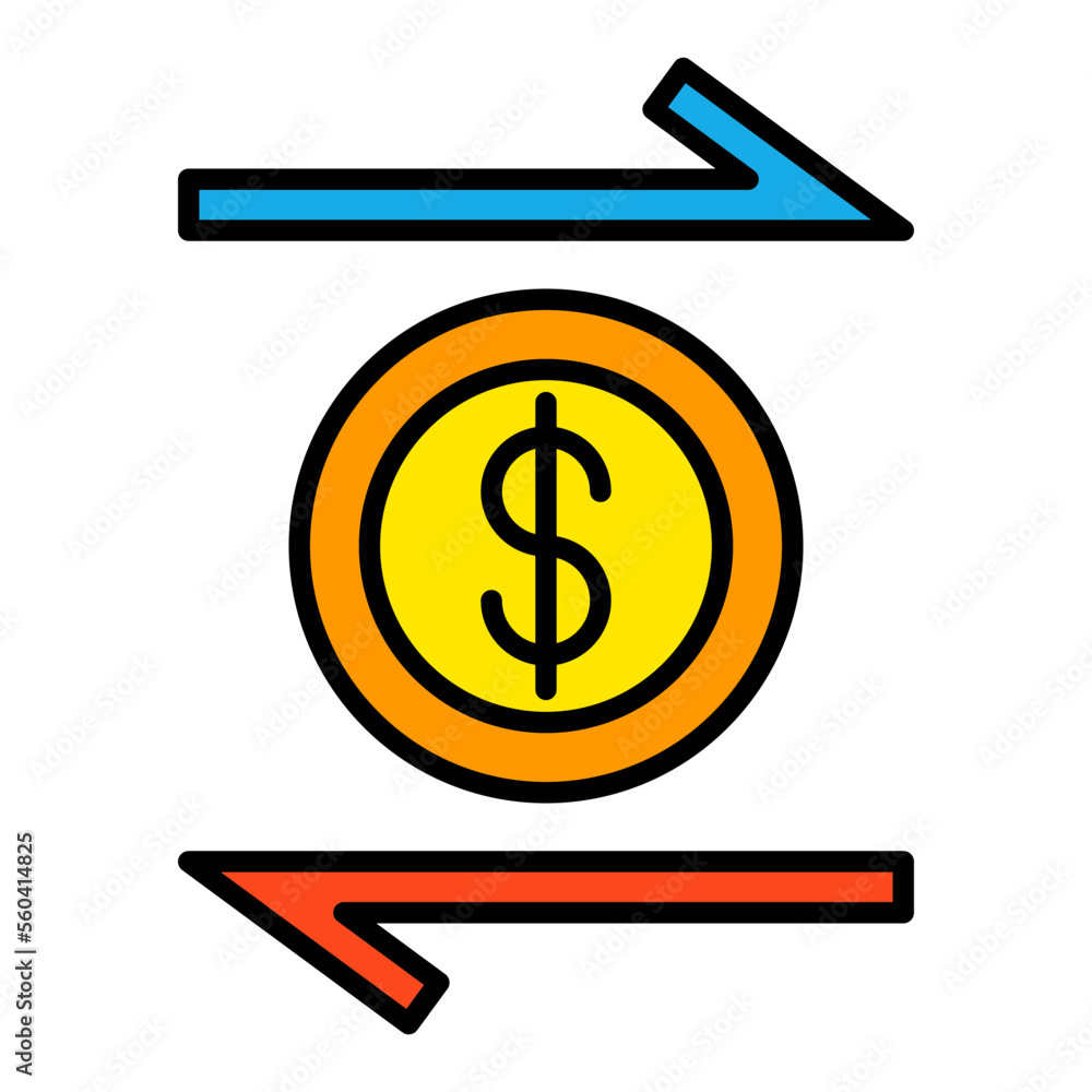 Money Transfer Filled Line Icon Money Transfer Filled Line Icon