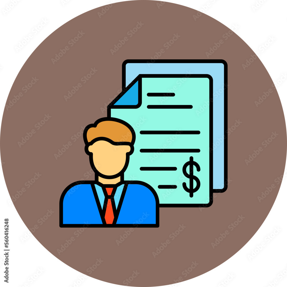 Business Analyst Multicolor Circle Filled Line Icon Business Analyst Multicolor Circle Filled Line Icon
