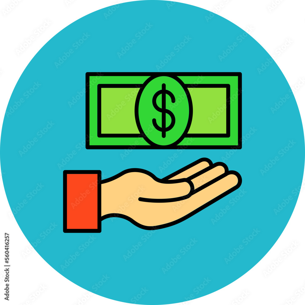 Payable Multicolor Circle Filled Line Icon Payable Multicolor Circle Filled Line Icon