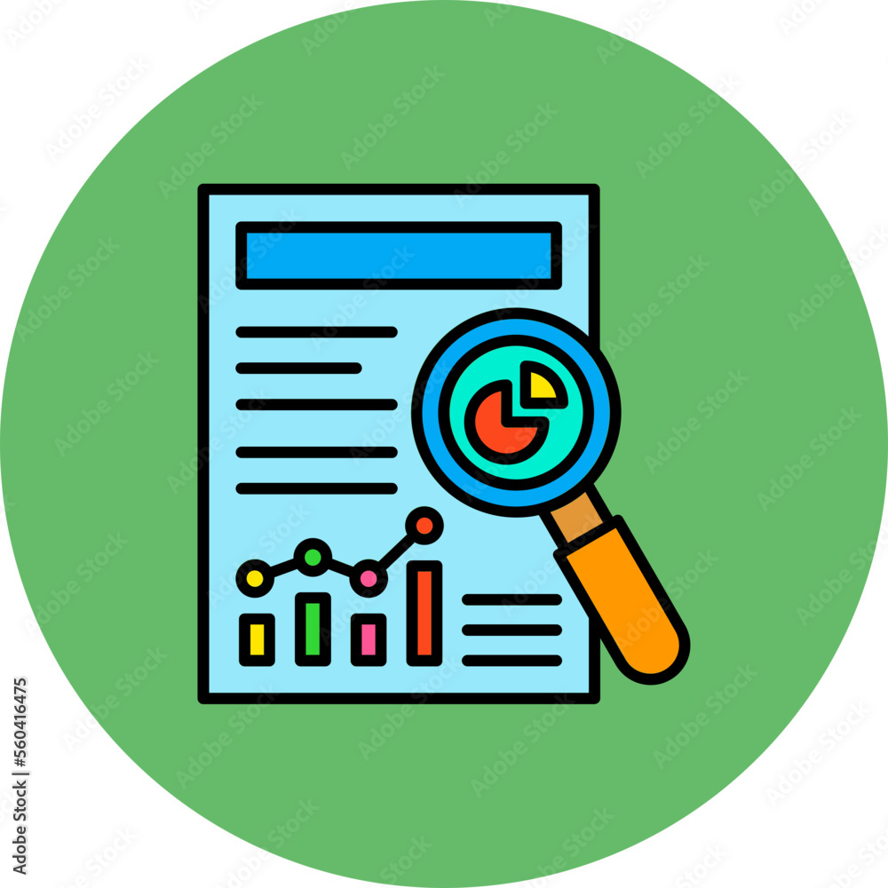 Research Multicolor Circle Filled Line Icon Research Multicolor Circle Filled Line Icon