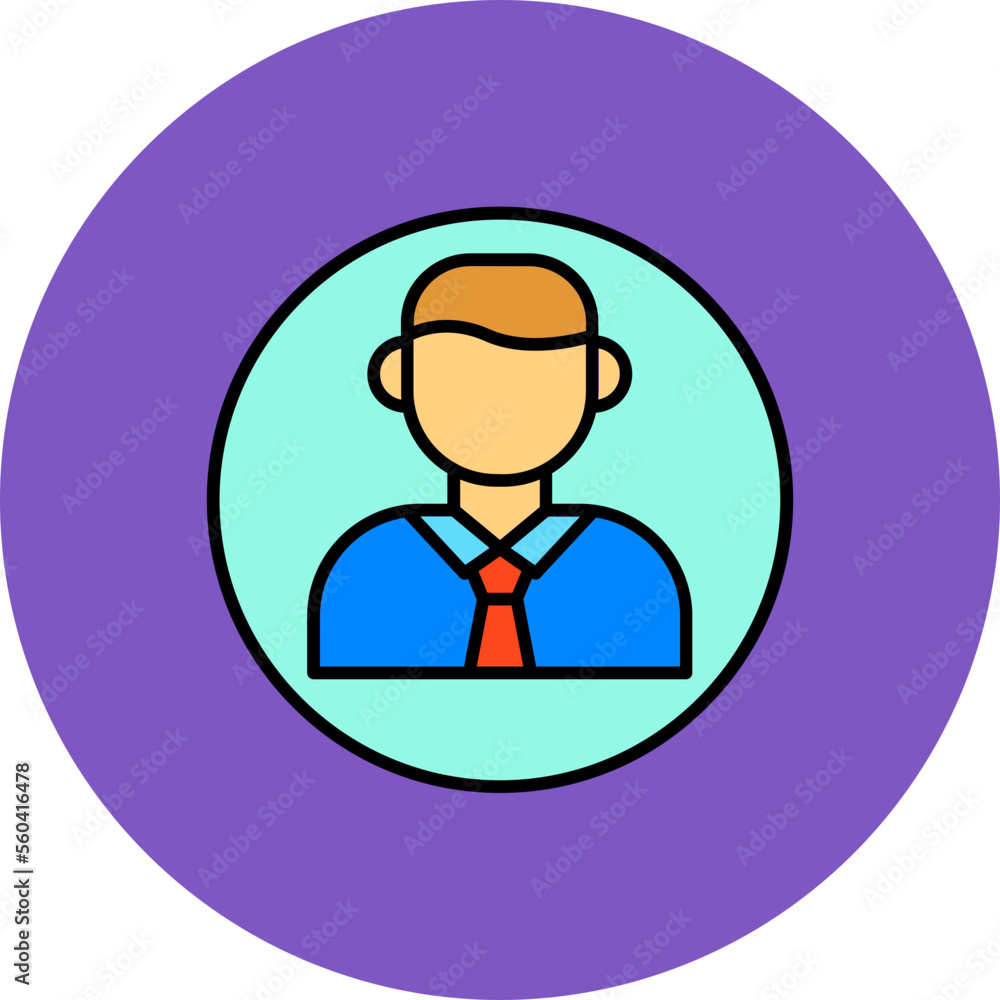 Manager Multicolor Circle Filled Line Icon Manager Multicolor Circle Filled Line Icon
