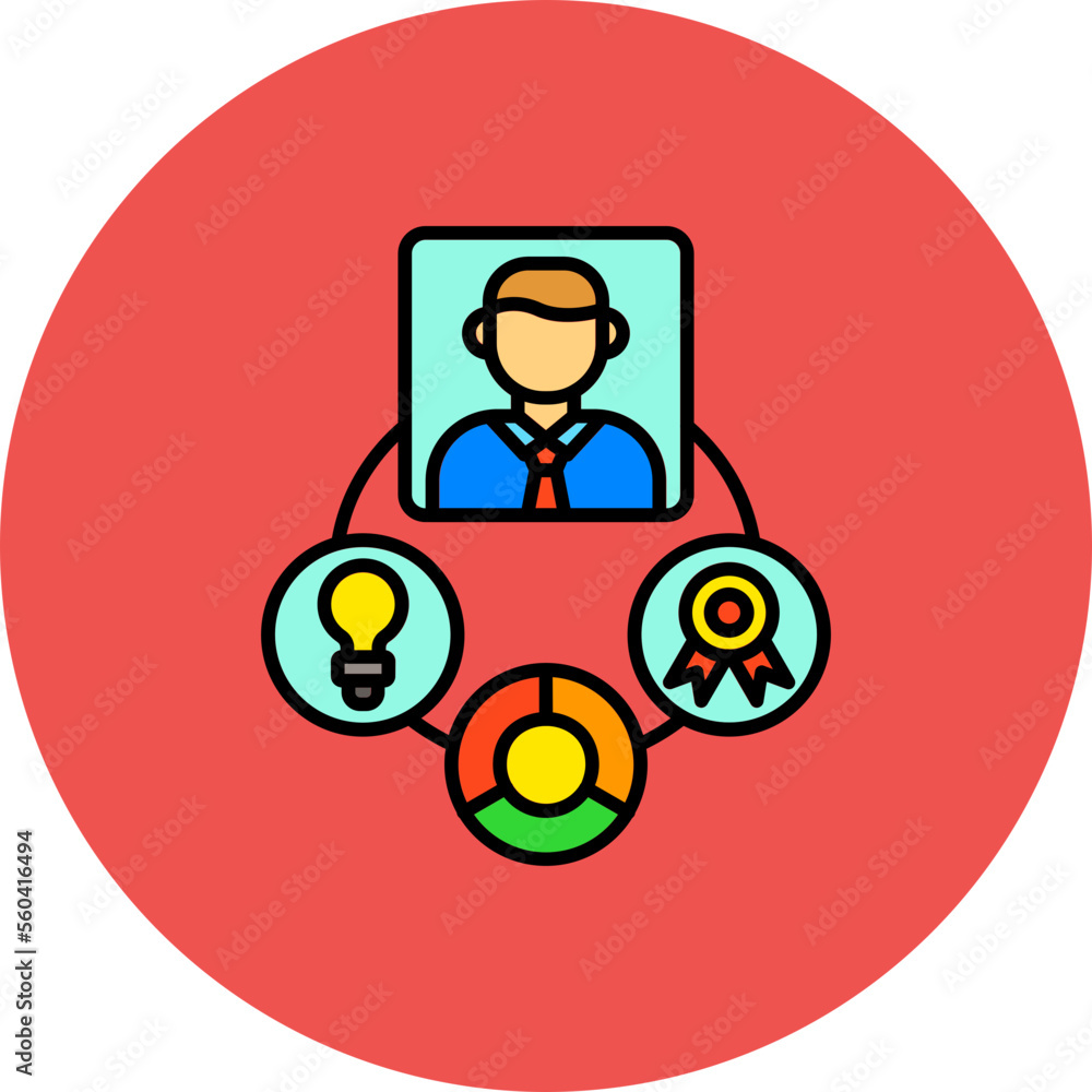 Skills Multicolor Circle Filled Line Icon Skills Multicolor Circle Filled Line Icon