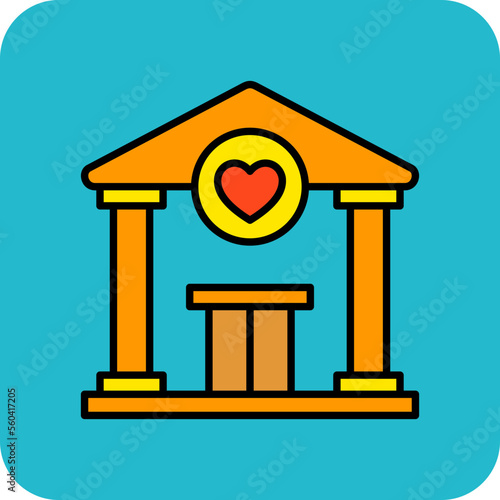 Non Profit Organization Multicolor Round Corner Filled Line Icon