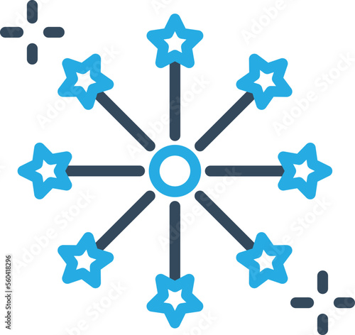 Bild auf Leinwand Beautiful Firework Vector Icon