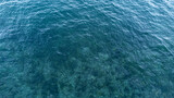 aerial view of sea surface. turquoise water high angle view.