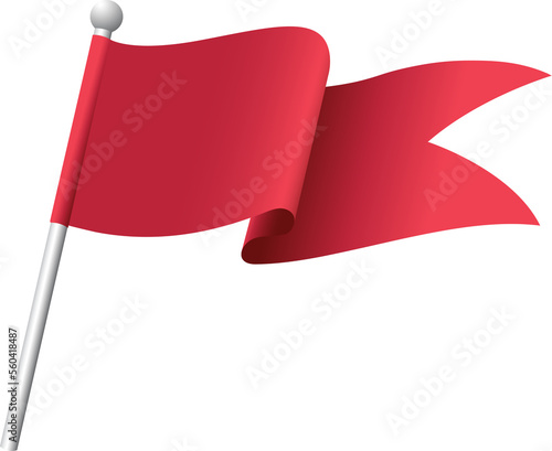 Fluttering two-pointed end flags
