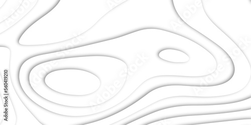 Abstract wavy white liens paper cut background.