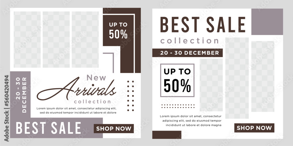 Naklejka premium Fashion social media post template