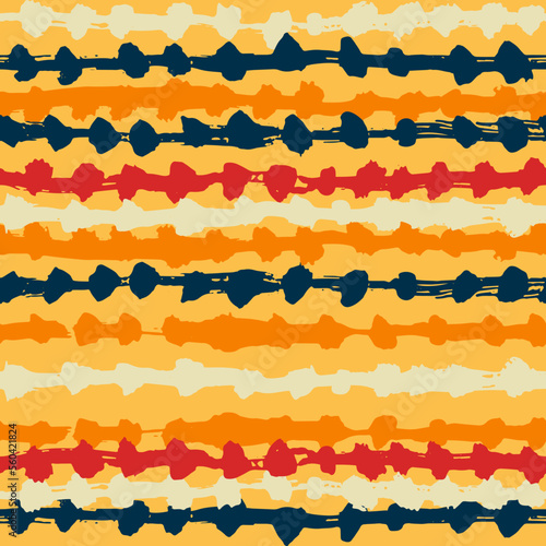 Handdrawn Dry Brush Seamless Strokes with Nodes Artwork Pattern