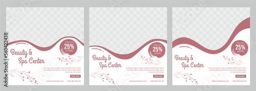 Beauty and spa social media post or banner template