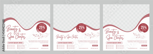 Beauty and spa social media post or banner template