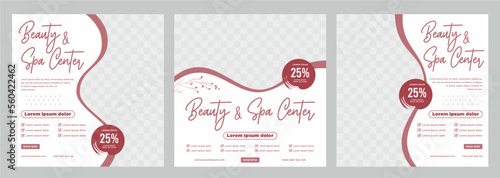 Beauty and spa social media post or banner template